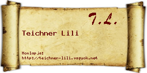 Teichner Lili névjegykártya